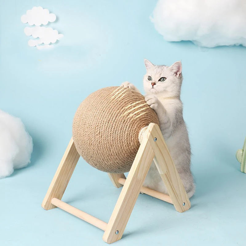Cat Scratching Ball Toy Kitten Sisal Rope Ball Board Grinding Paws Toys Cats Scratcher Wear-resistant Pet Furniture supplies Pups N Treats